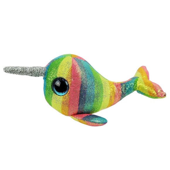 TY Beanie Boos Nori the Narwhal 8 inch Plush Rainbow Glitter Stuffed Animal Toy - Picture 3 of 7